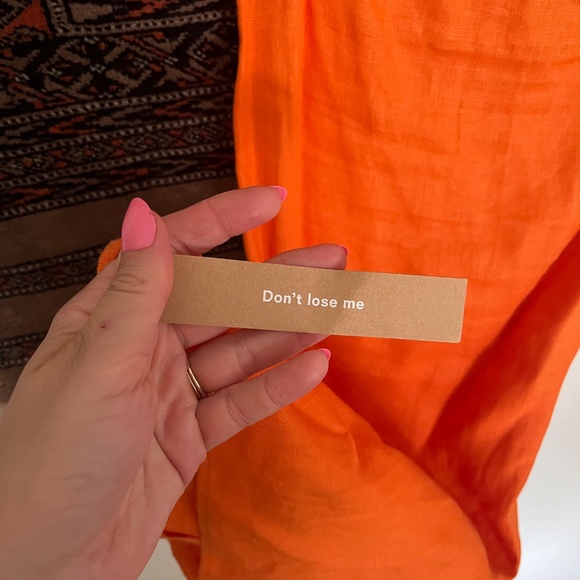 Reformation Marcella linen midi dress orange - Picture 3 of 7